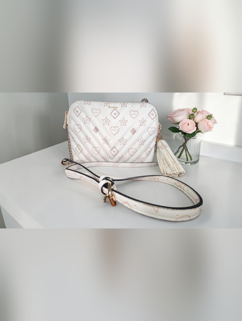 Cream-colored ALDO Crossbody Bag
